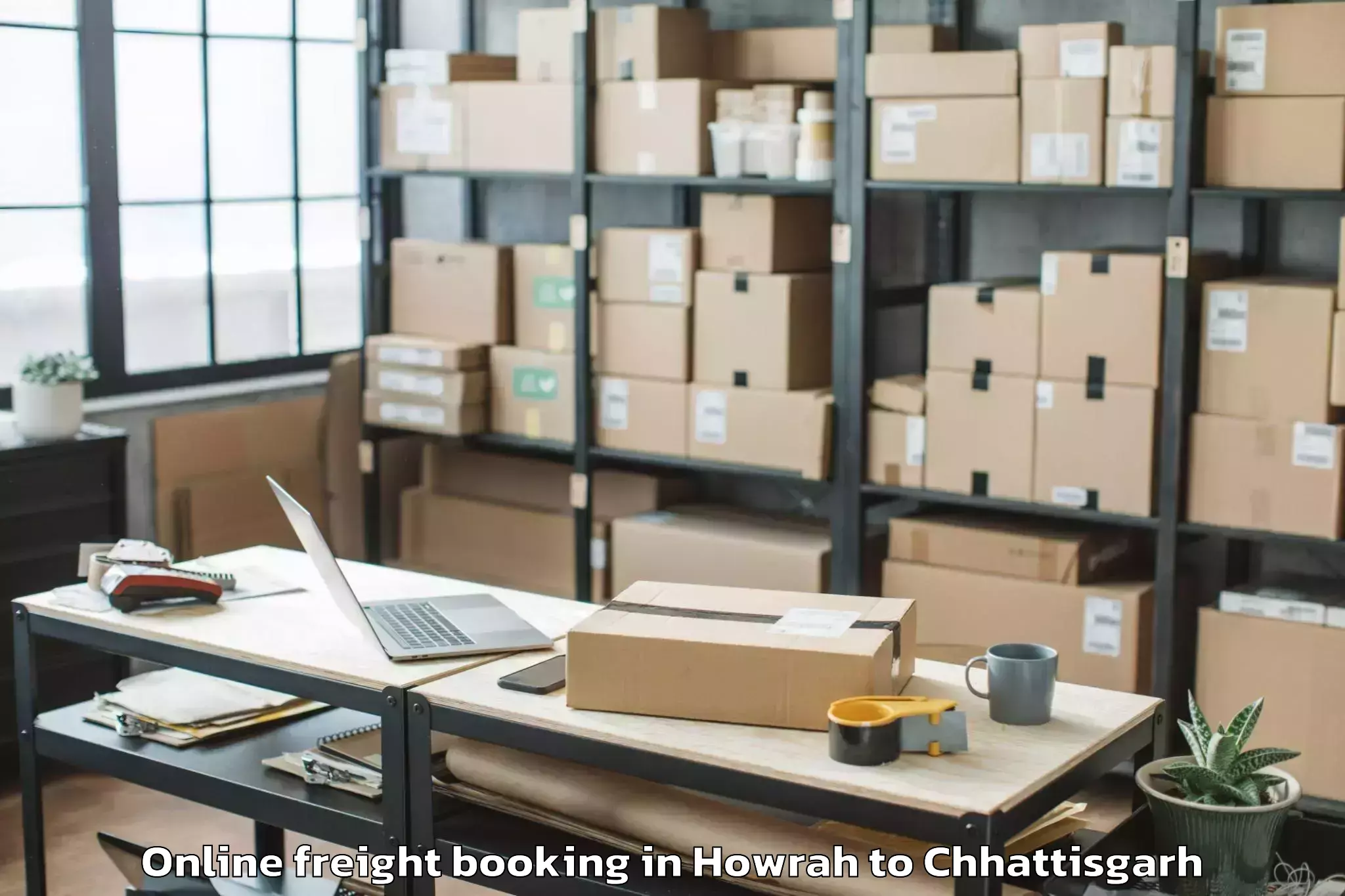 Affordable Howrah to Pharasgaon Online Freight Booking